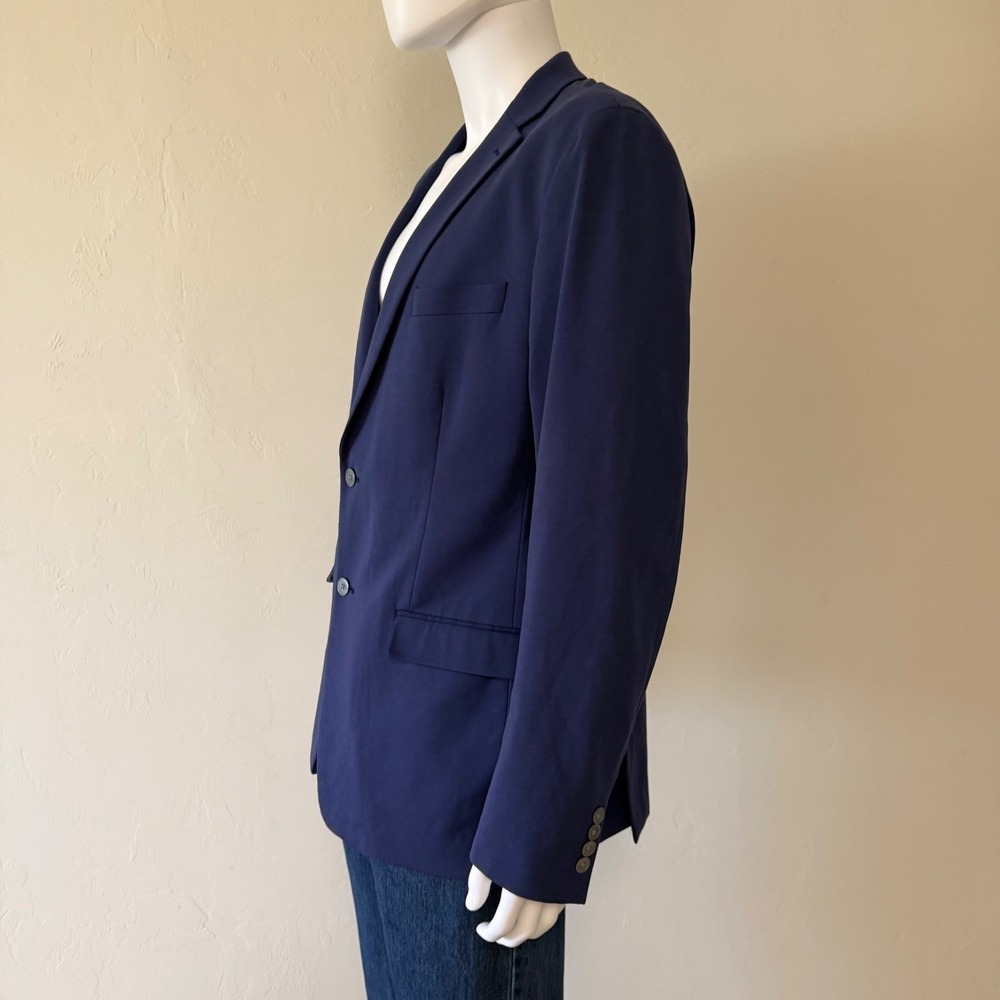 Lauren Ralph Lauren Mens 46L Navy Blue Stretch Blazer‎ Sport Coat Macy's 46 Long - Picture 6 of 16